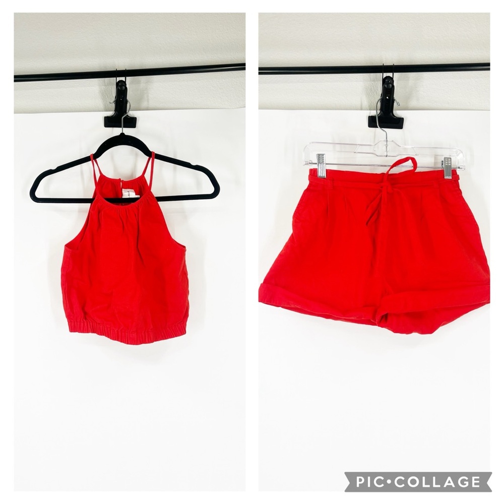 Line & Dot Two-Piece Sleeveless Tank & Shorts Set
